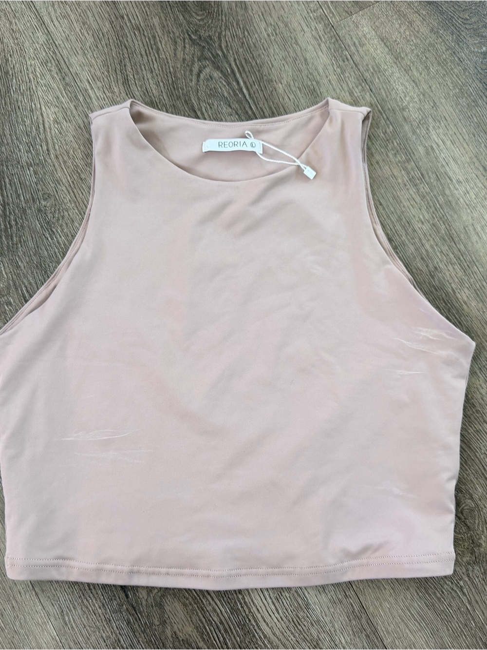 ReoRia Sleeveless Crop Tank Top - Dusty Blush
